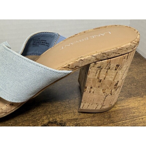 Lane Bryant Dream Cloud Cross-Front Denim Clog Heel Size 8 - Picture 7 of 10